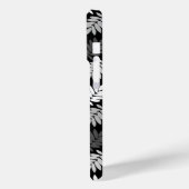 Altes Blattmuster Schwarz Weiß Grau Case-Mate iPhone Hülle (Rückseite / Links)