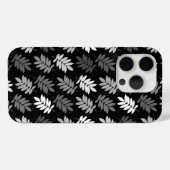 Altes Blattmuster Schwarz Weiß Grau Case-Mate iPhone Hülle (Rückseite (Horizontal))
