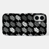 Altes Blattmuster Schwarz Weiß Grau Case-Mate iPhone Hülle (Rückseite (Horizontal))