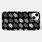Altes Blattmuster Schwarz Weiß Grau Case-Mate iPhone Hülle (Rückseite (Horizontal))