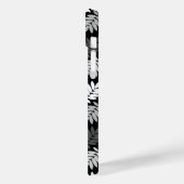 Altes Blattmuster Schwarz Weiß Grau Case-Mate iPhone Hülle (Rückseite / Links)