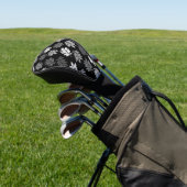 Altes Blattmuster Schwarz Weiß Grau Golf Headcover (In SItu)