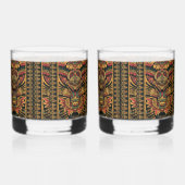 Altes Blau "Aztec Dream" 12oz Rocks Brilles Set Whiskyglas (Rechts)