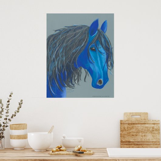 Altes Blau Poster (Küche)