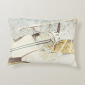 Altes blaues antikes Flugzeug Rectangle Akzent Kis Dekokissen (Rückseite)