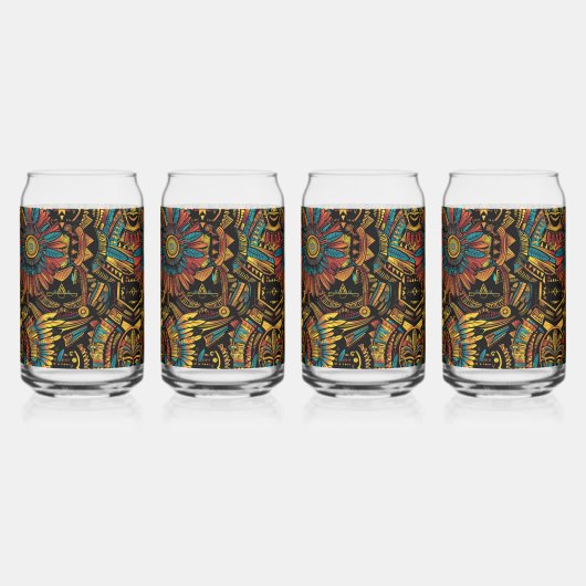 Altes blaues "Aztec Dream" 16oz Set Dosenglas (Vorderseite)