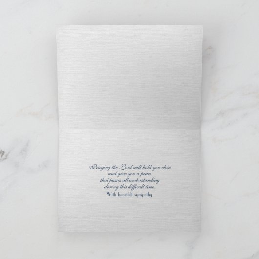 Altes blaues Beileid Karte (Innenseite)