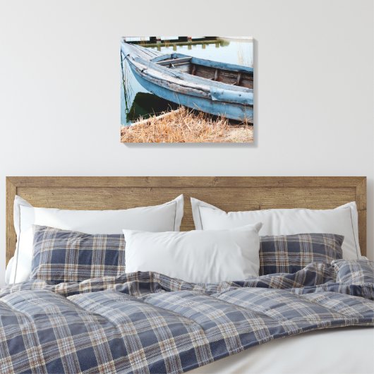 Altes blaues Boot Leinwanddruck (Insitu (Schlafzimmer))