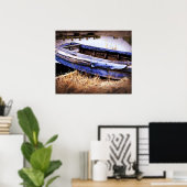 Altes blaues Boot Poster (Heimbüro)