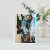 Altes blaues Dodge, Autobahn 93 Postkarte (Stehend Vorderseite)