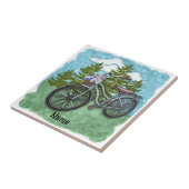 Altes Blaues Fahrrad Fliese (Seite)