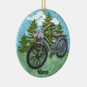 Altes Blaues Fahrrad Keramik Ornament (Rechts)