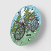 Altes Blaues Fahrrad Runde Wanduhr (Winkel)