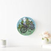 Altes Blaues Fahrrad Runde Wanduhr (Zuhause)