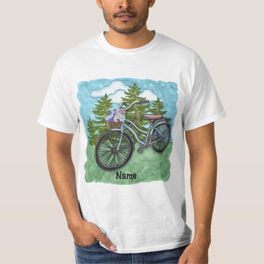 Altes Blaues Fahrrad T-Shirt (Vorderseite)