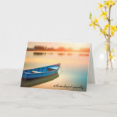 Altes blaues Rowboat auf einem Beileid Karte (Gelbe Blume)