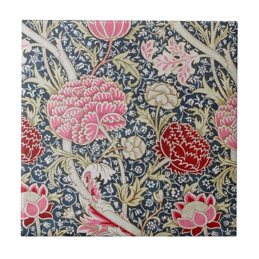 Altes Blumenmuster, William Morris Fliese (Vorderseite)