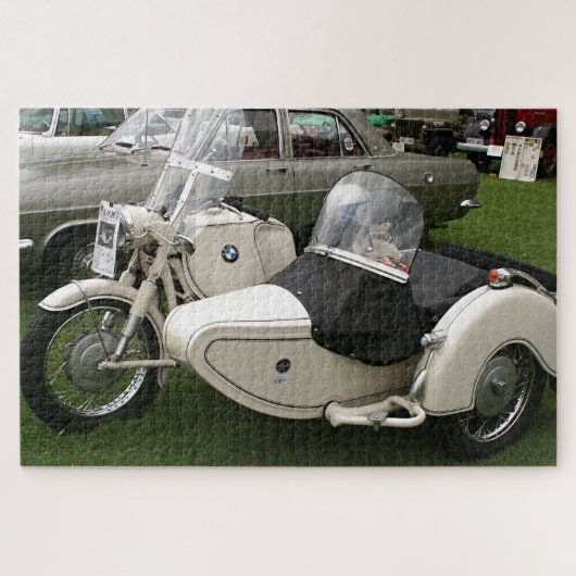 Altes BMW Motorrad mit Sidecar Puzzle (Horizontal)