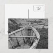 Altes Boot in Schwarz und Weiß Postkarte (Vorne/Hinten)