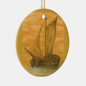 Altes Boot Keramik Ornament (Rechts)
