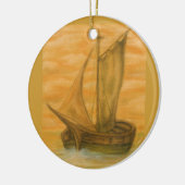 Altes Boot Keramik Ornament (Links)