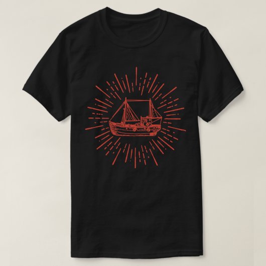 Altes Boot Zeichnend T-Shirt (Design vorne)