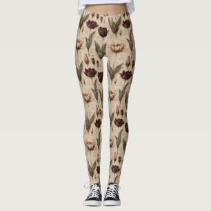 Altes Botanisches Blumenmuster (6) Leggings