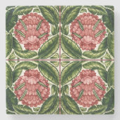 Altes botanisches Viktorianisches Design Steinuntersetzer (Vorderseite)