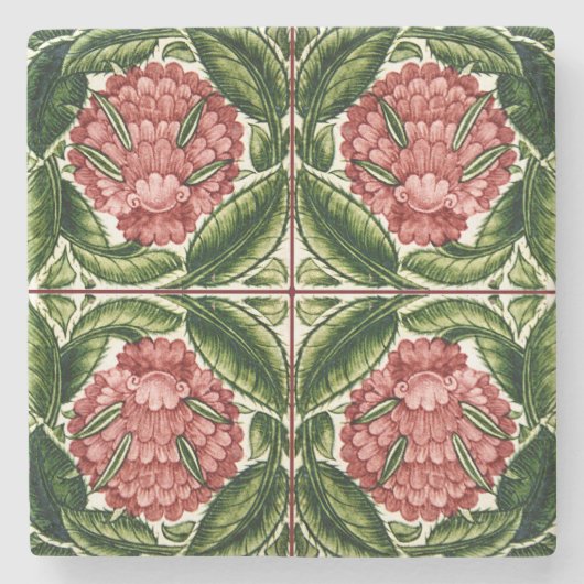 Altes botanisches Viktorianisches Design Steinuntersetzer (Vorderseite)