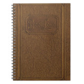 Altes braunes Imitat Leder-gehend, retro Notizblock (Vorderseite)