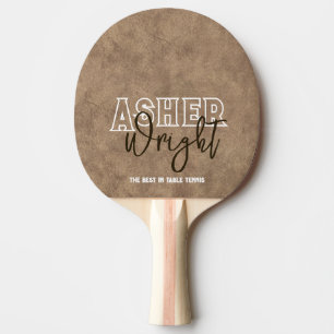 Altes braunes Leder "das Beste im Tischtennis" Tischtennis Schläger