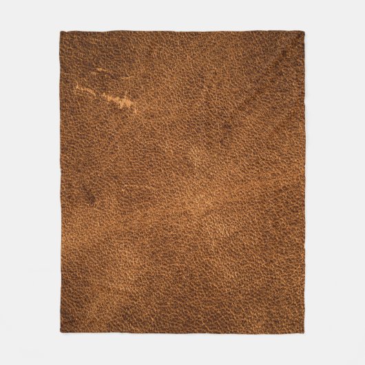 Altes braunes Leder Fleecedecke (Vorderseite)