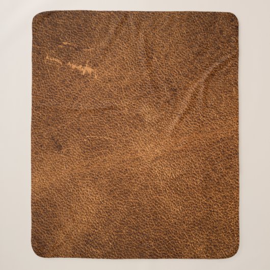 Altes braunes Leder Sherpadecke (Vorderseite)