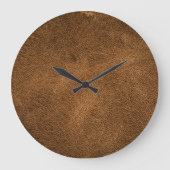 Altes braunes Leder: Texturierter Hintergrund Große Wanduhr (Vorderseite)