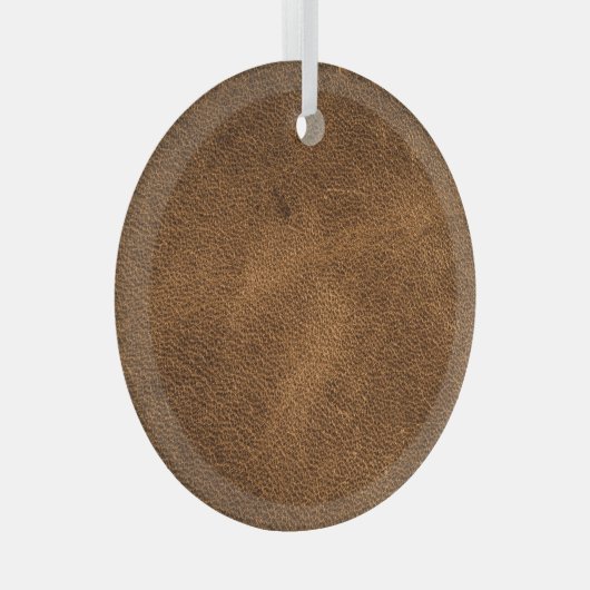 Altes braunes Leder: Texturierter Hintergrund Ornament Aus Glas (Vorderseite Rechts)