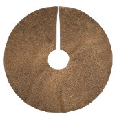 Altes braunes Leder: Texturierter Hintergrund Polyester Weihnachtsbaumdecke (Vorderseite)