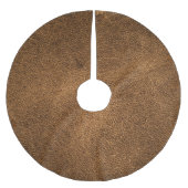 Altes braunes Leder: Texturierter Hintergrund Polyester Weihnachtsbaumdecke (Vorderseite)