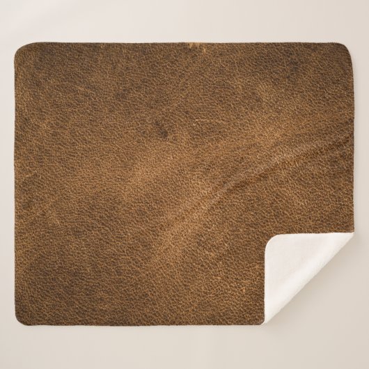 Altes braunes Leder: Texturierter Hintergrund Sherpadecke (Vorderseite (Horizontal))