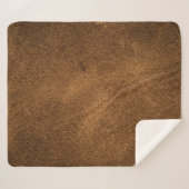 Altes braunes Leder: Texturierter Hintergrund Sherpadecke (Vorderseite (Horizontal))