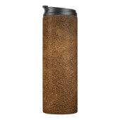 Altes braunes Leder: Texturierter Hintergrund Thermosbecher (Nach rechts gedreht)