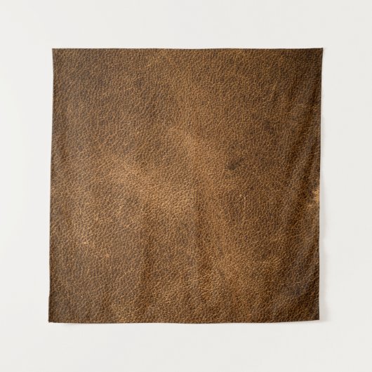 Altes braunes Leder: Texturierter Hintergrund Wandteppich (Vorderseite (Horizontal))