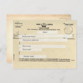 Altes britisches Postdiensttelegramm (anpassbar) Postkarte (Vorne/Hinten)