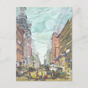 Altes Broadway, NYC (1880er Jahre) Postkarte