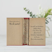 Altes Buch-Einladung Einladung (Stehend Vorderseite)
