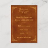 Altes Buch Visitenkarte (Rückseite)