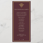 Altes Burgunder Hochzeitsprogramm Programm (Rückseite)