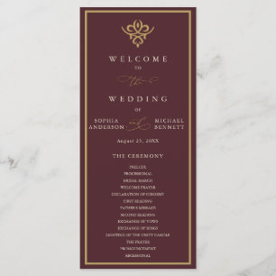 Altes Burgunder Hochzeitsprogramm Programm