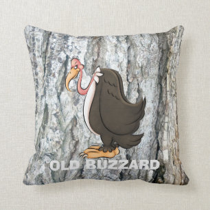 Altes Bussard-Cartoon Throwkissen Kissen