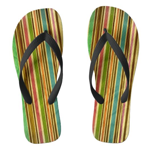 Altes Button Streifen Muster Flip Flops Badesandalen (Fußbett)