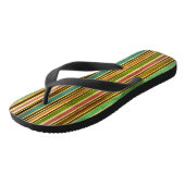 Altes Button Streifen Muster Flip Flops Badesandalen (Schrägansicht)